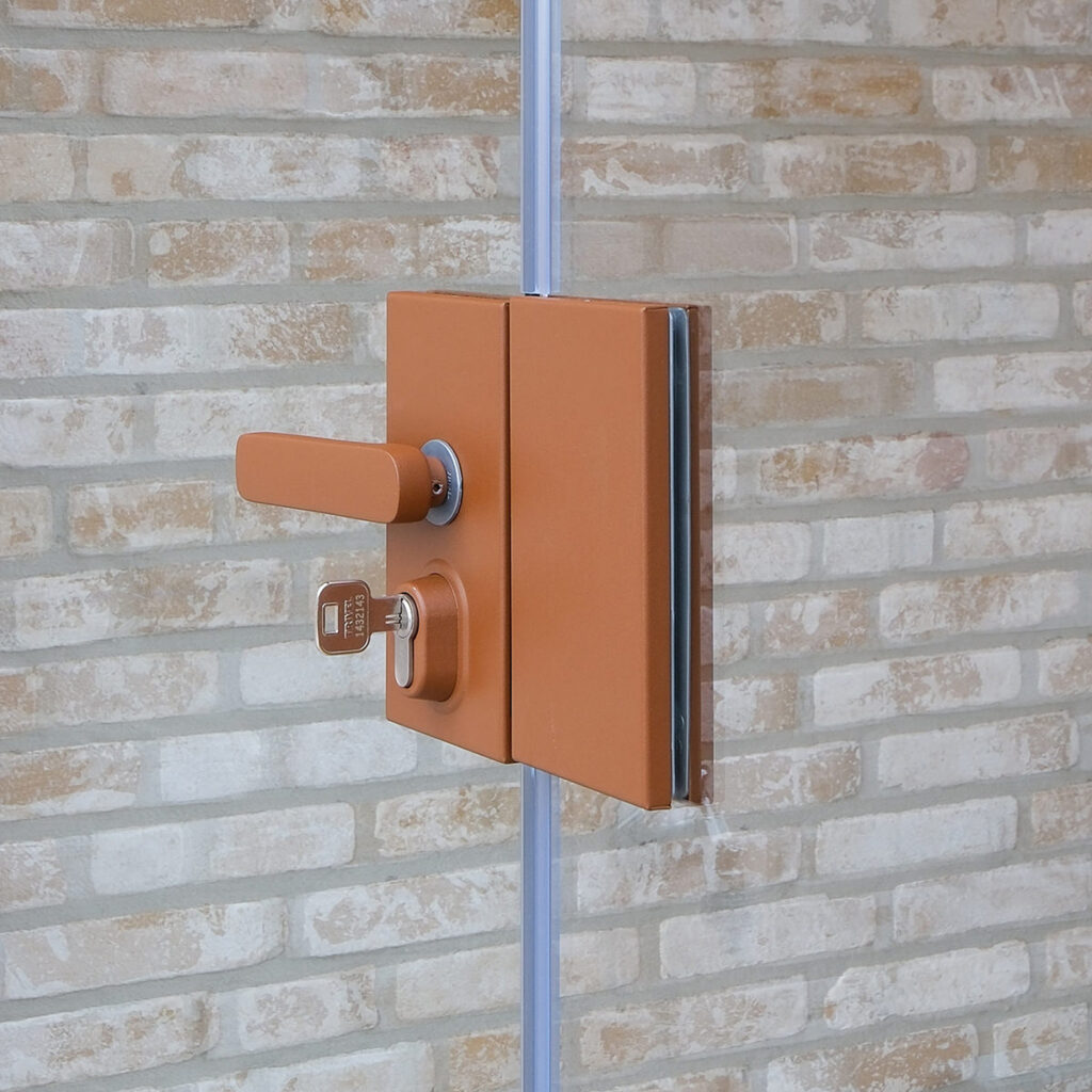 Outdoorglass Pivot Beslag Klink Met Cilinderslot