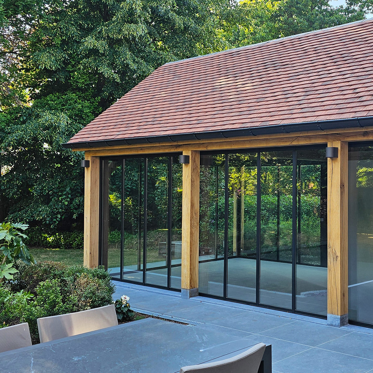 Insulated Glass doors, Double-Pane Glass, Pool House, Outbuilding, Patio